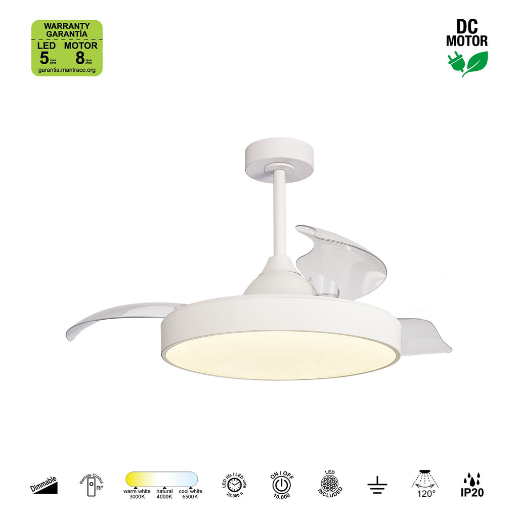 ALASKA * Ventilador Blanco LED 50W-2700K-5000K
