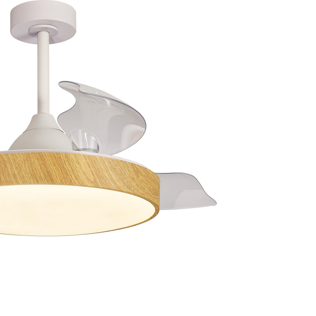 ALASKA * Ventilador Blanco/Madera LED 50W-2700K-5000K