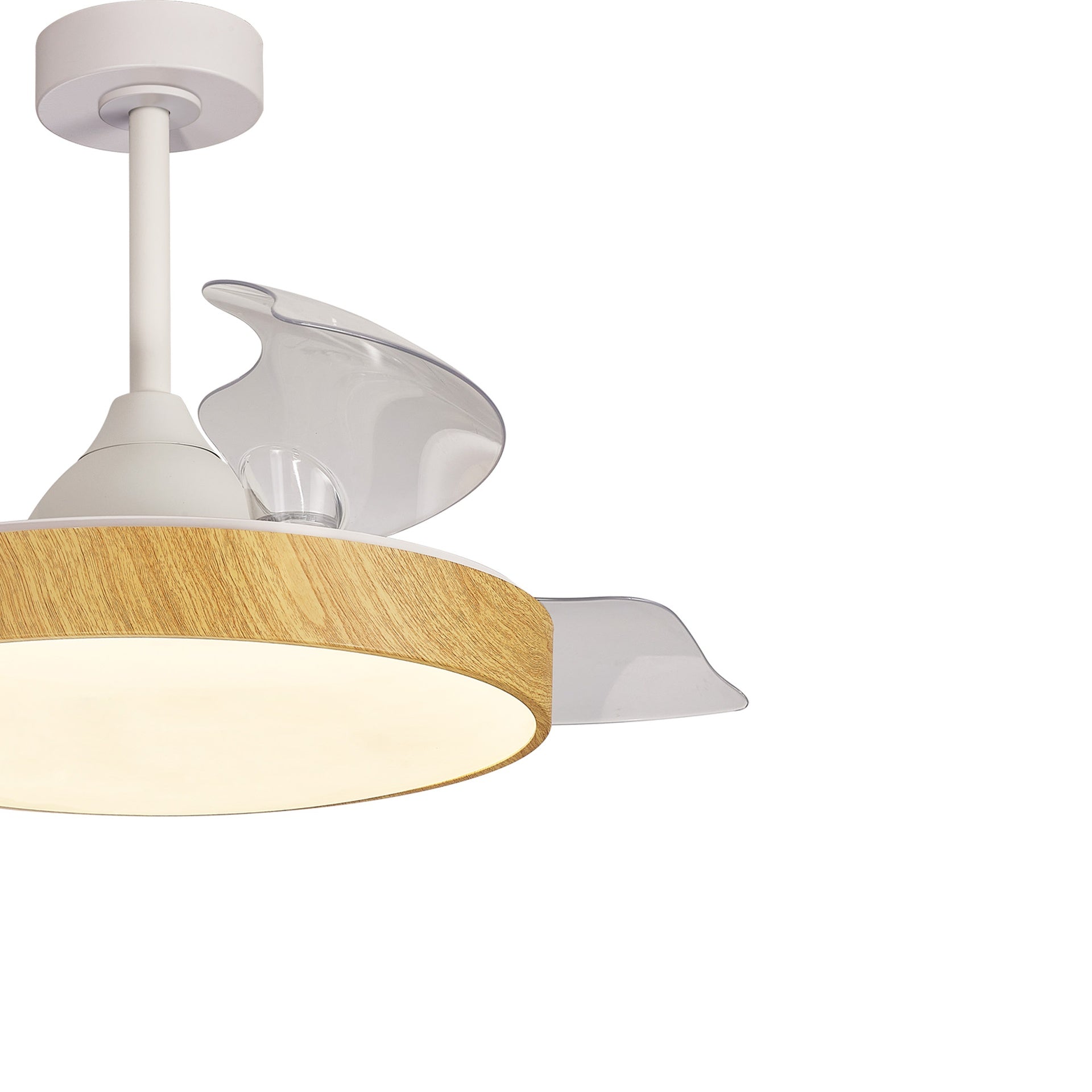 ALASKA * Ventilador Blanco/Madera LED 50W-2700K-5000K