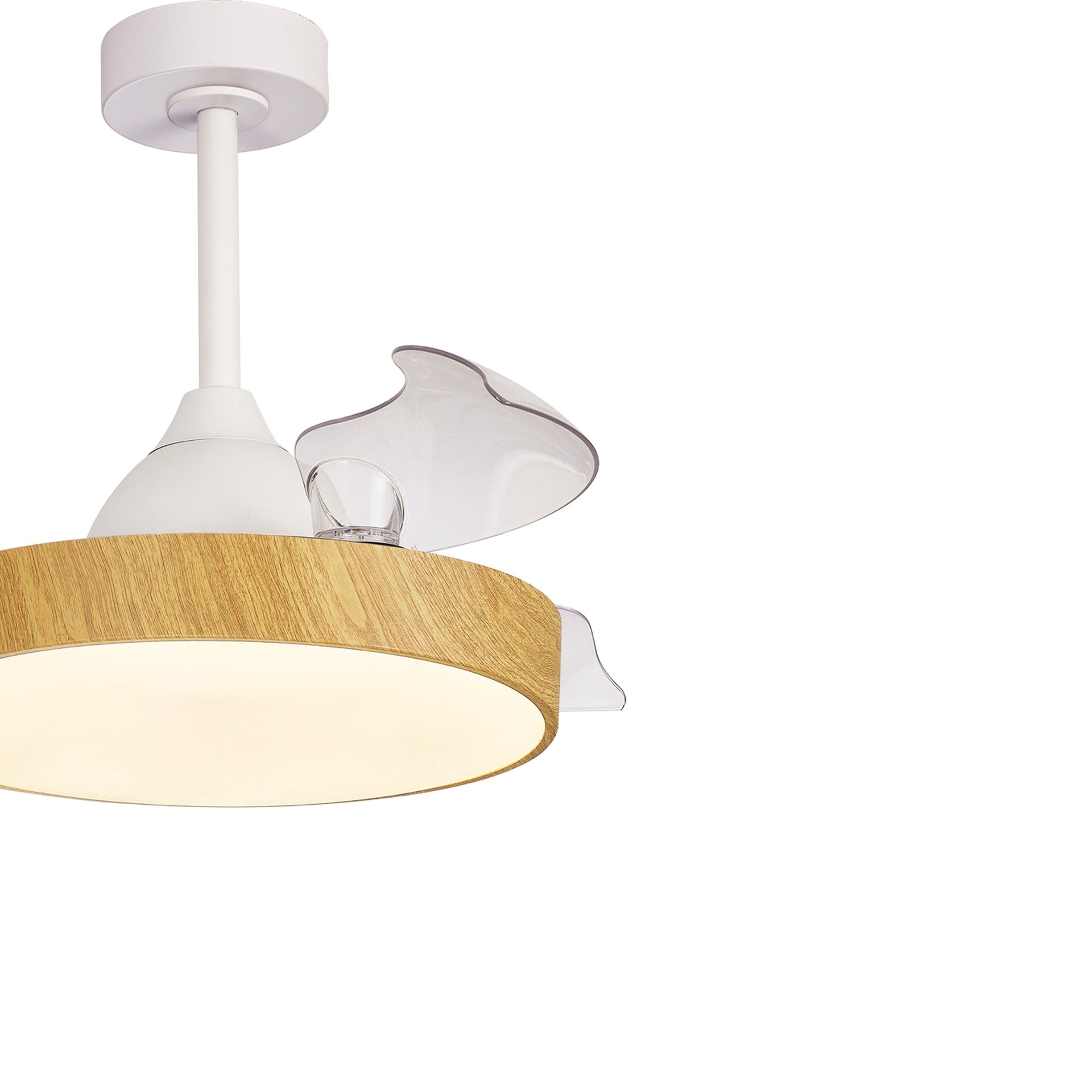 ALASKA MINI * Ventilador Blanco/madera LED 45W-2700K-5000K