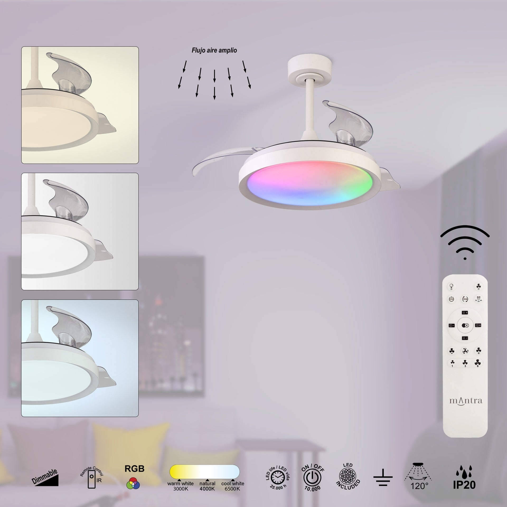 ***DES*** SIBERIA * Plafon / Ventilador - Blanco D43
