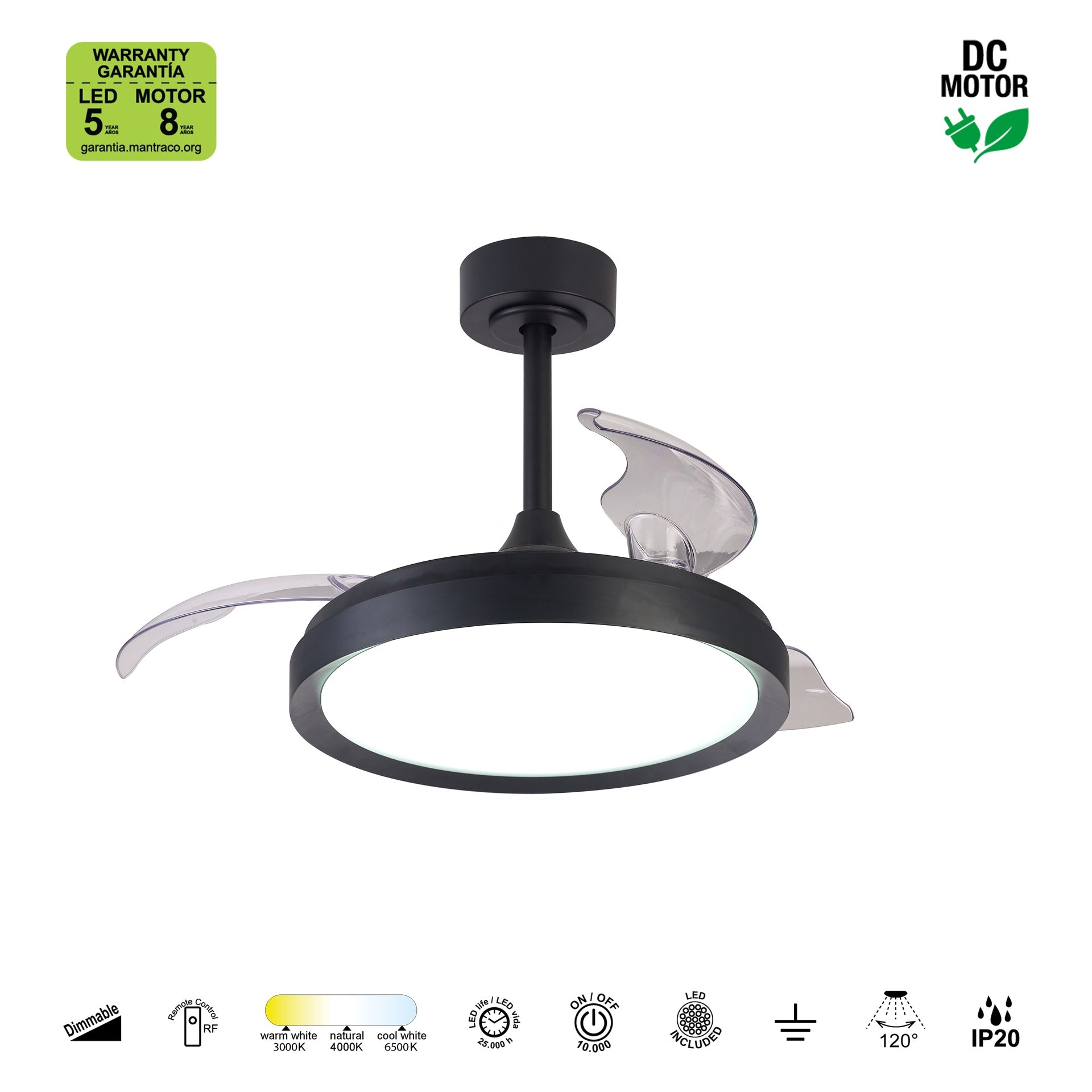 MISTRAL MINI FAN * Plafon / Ventilador - Negro