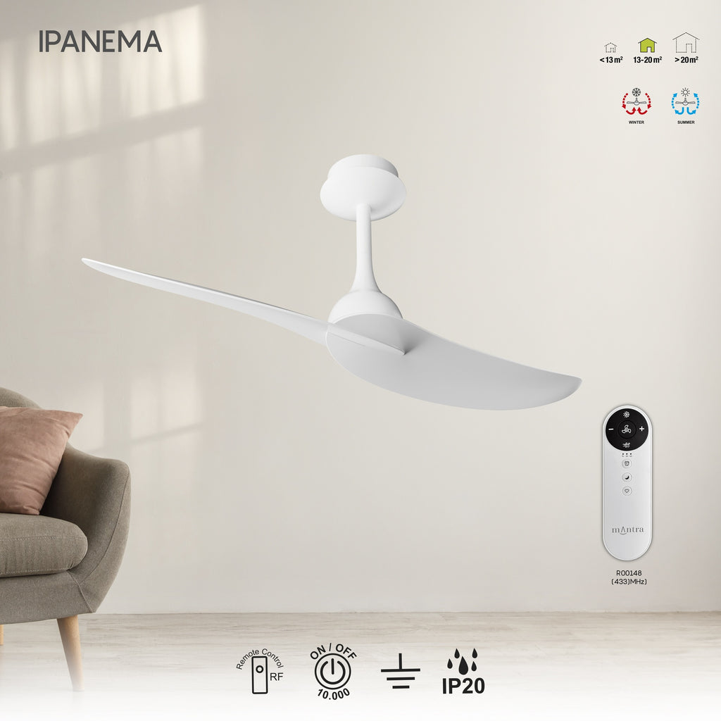 IPANEMA * VENTILADOR - BLANCO - 2 PALAS