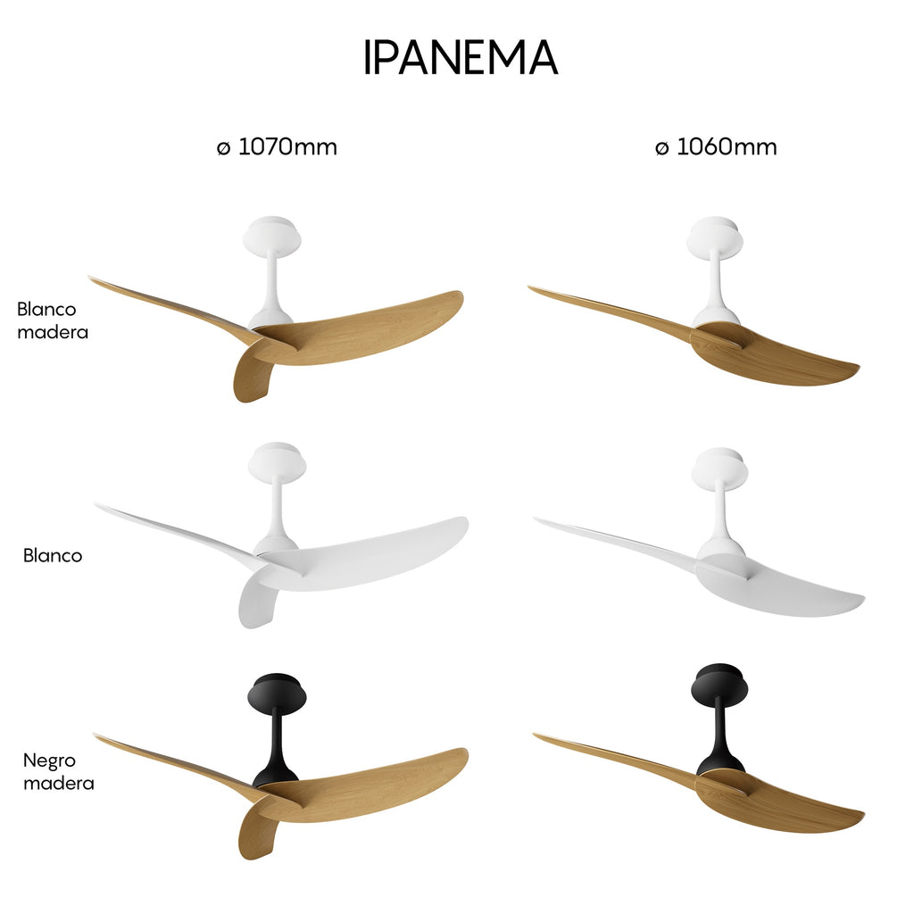 IPANEMA * VENTILADOR - BLANCO/MADERA - 2 PALAS