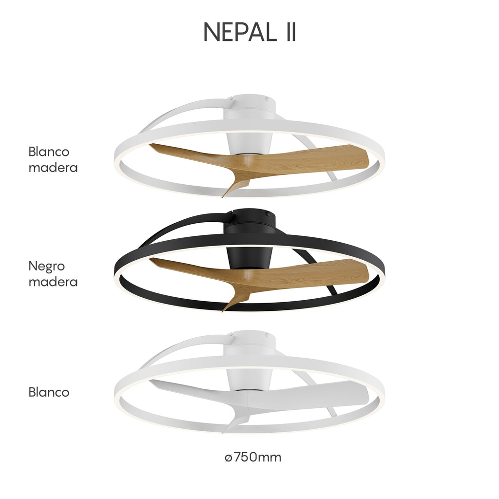 NEPAL II * VENTILADOR / PLAFON LED - BLANCO
