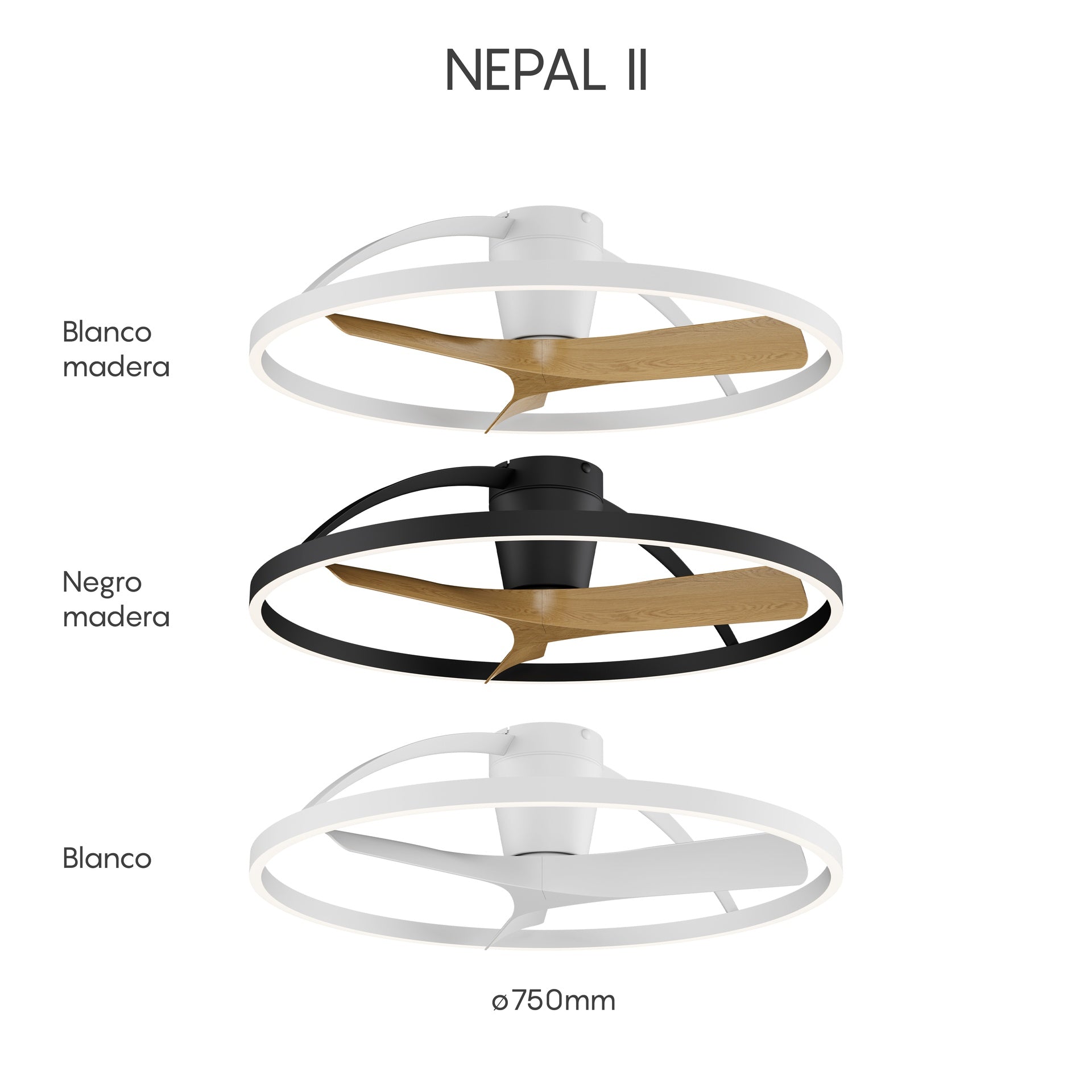 NEPAL II * VENTILADOR / PLAFON LED - BLANCO