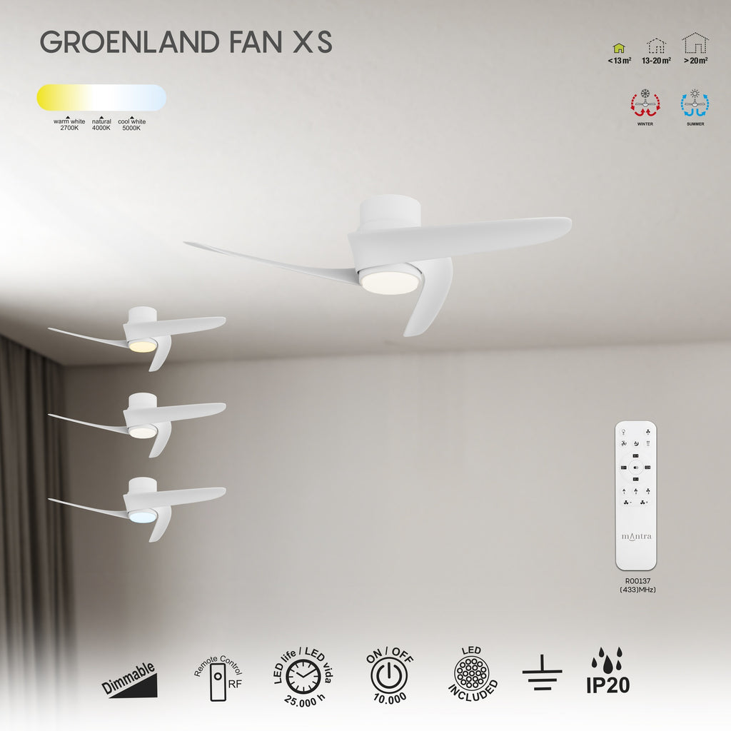 GROENLAND XS * PLAFON / VENTILADOR - BLANCO