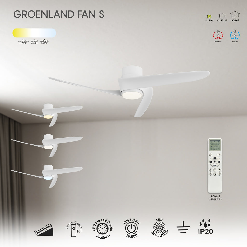 GROENLAND S* PLAFON / VENTILADOR - BLANCO