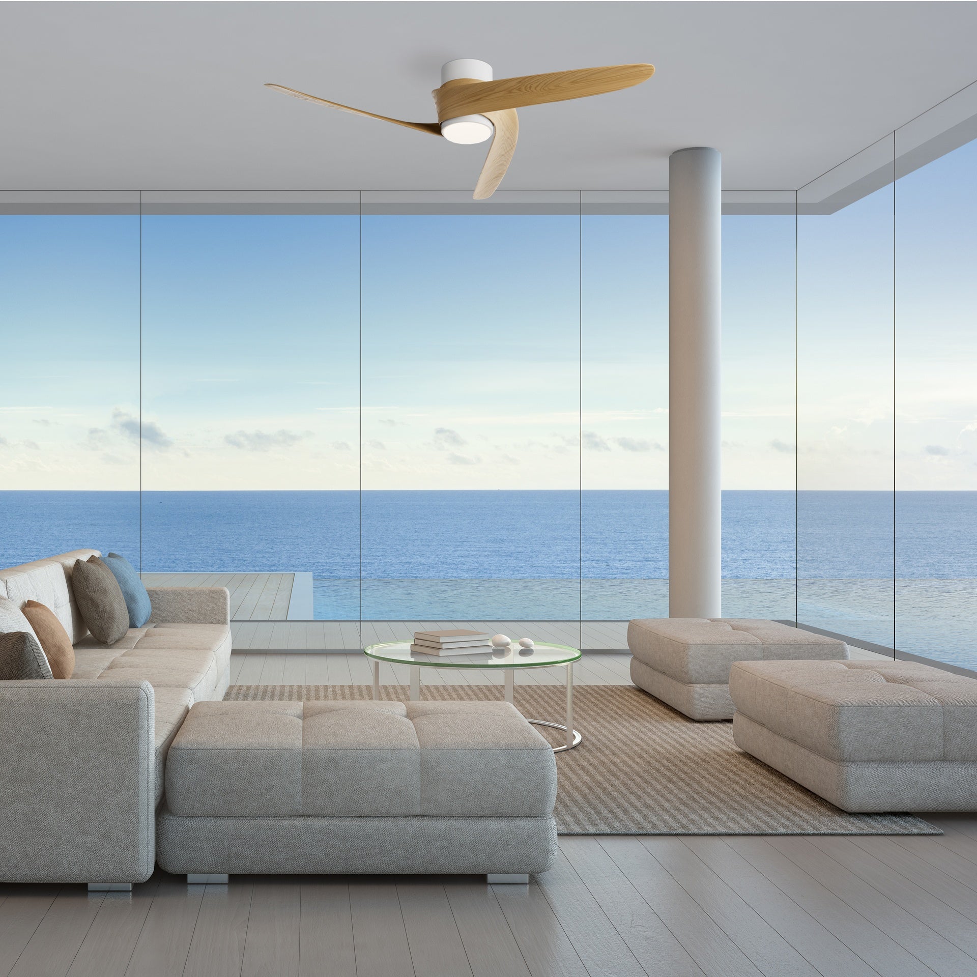 GROENLAND S* PLAFON / VENTILADOR - BLANCO/MADERA