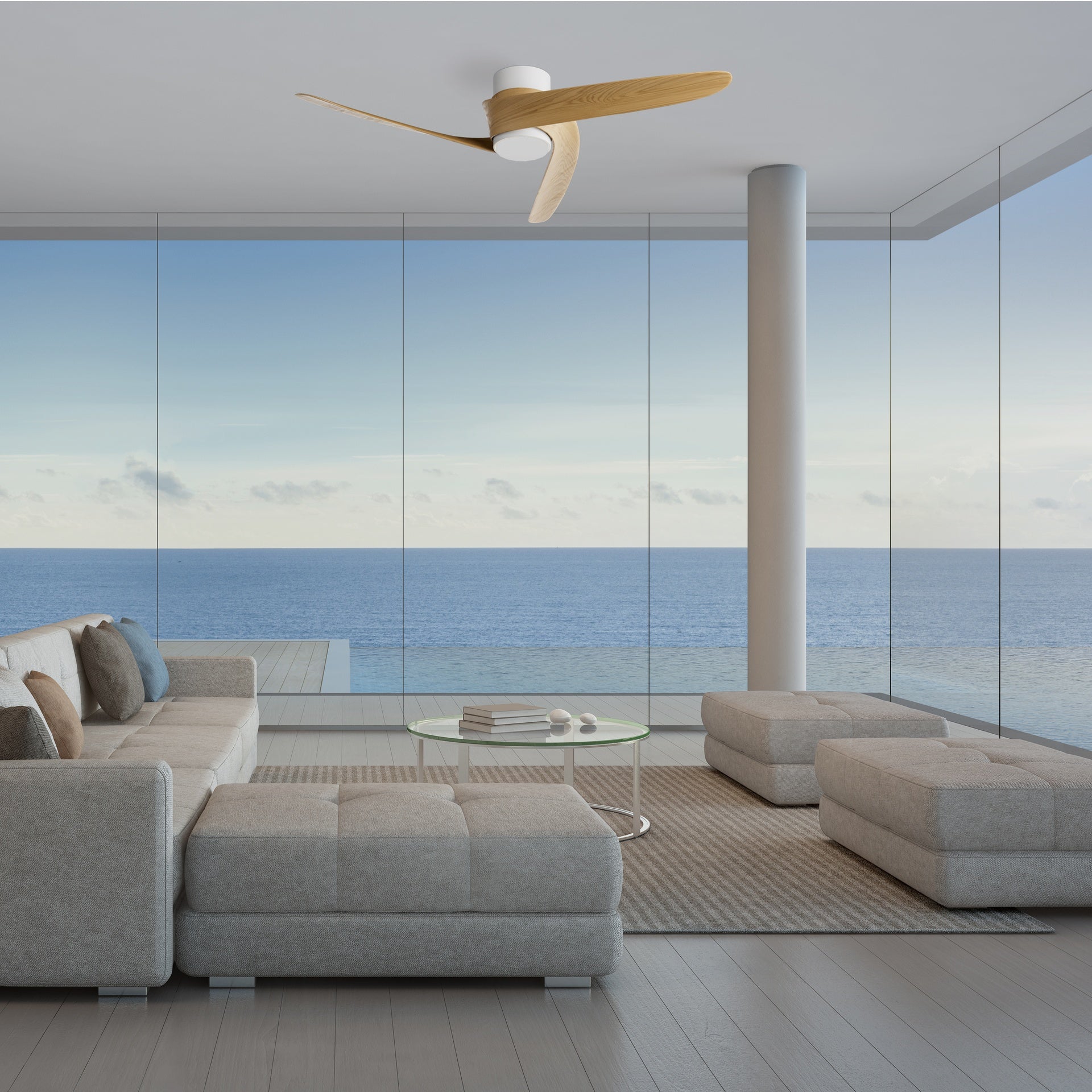 GROENLAND S* PLAFON / VENTILADOR - BLANCO/MADERA