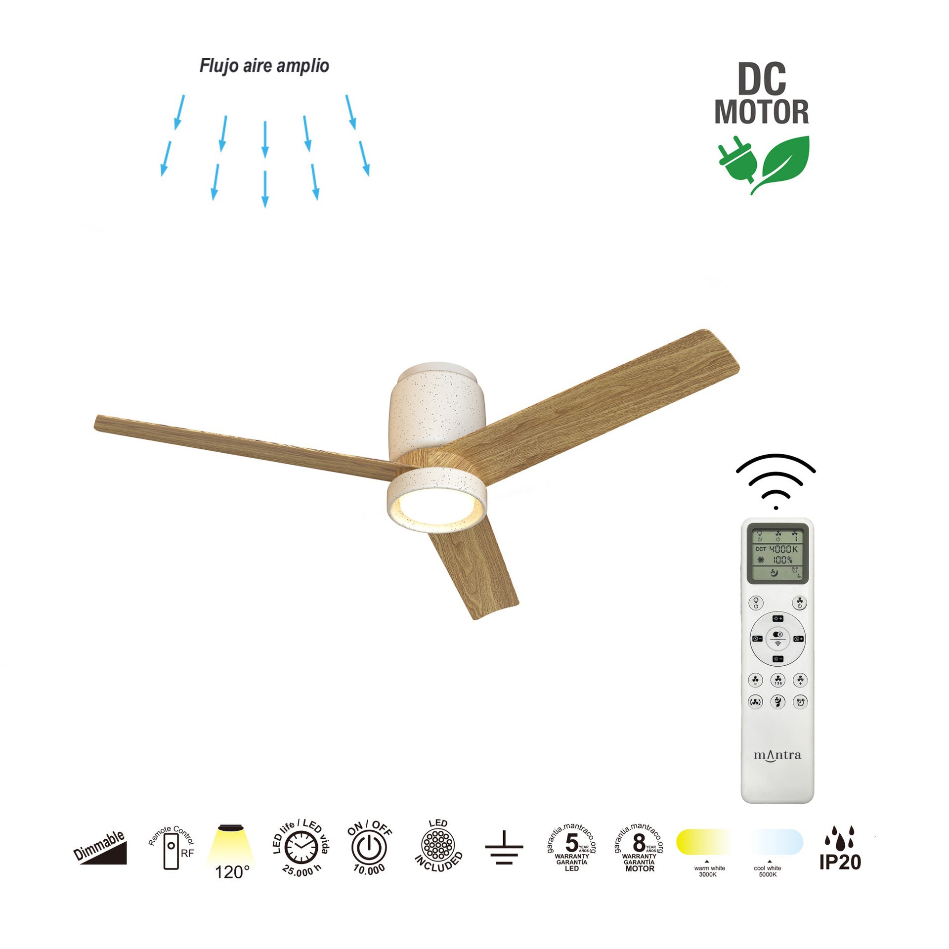 CERAMICA M * PLAFÓN / VENTILADOR - CERÁMICA BLANCA + MADERA
