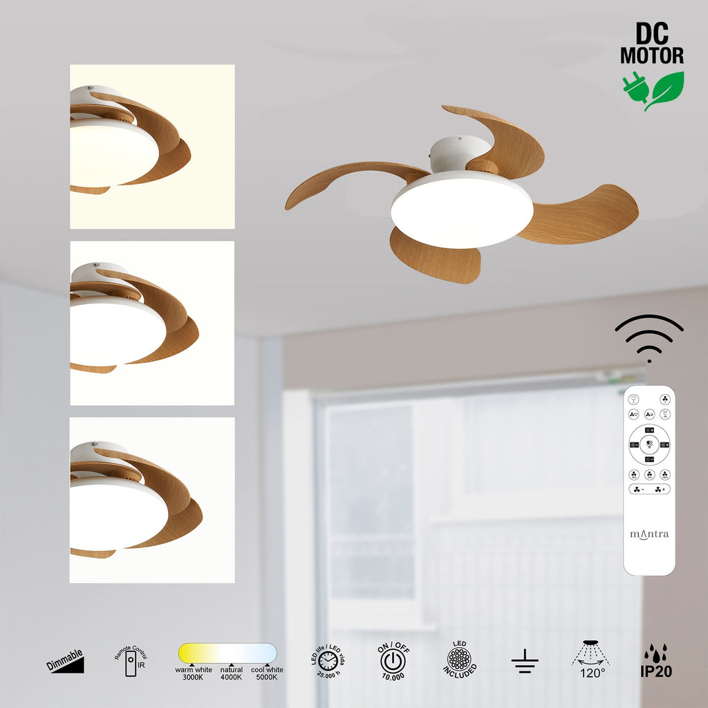 ALOHA II * PLAFÓN / VENTILADOR - BLANCO-MADERA