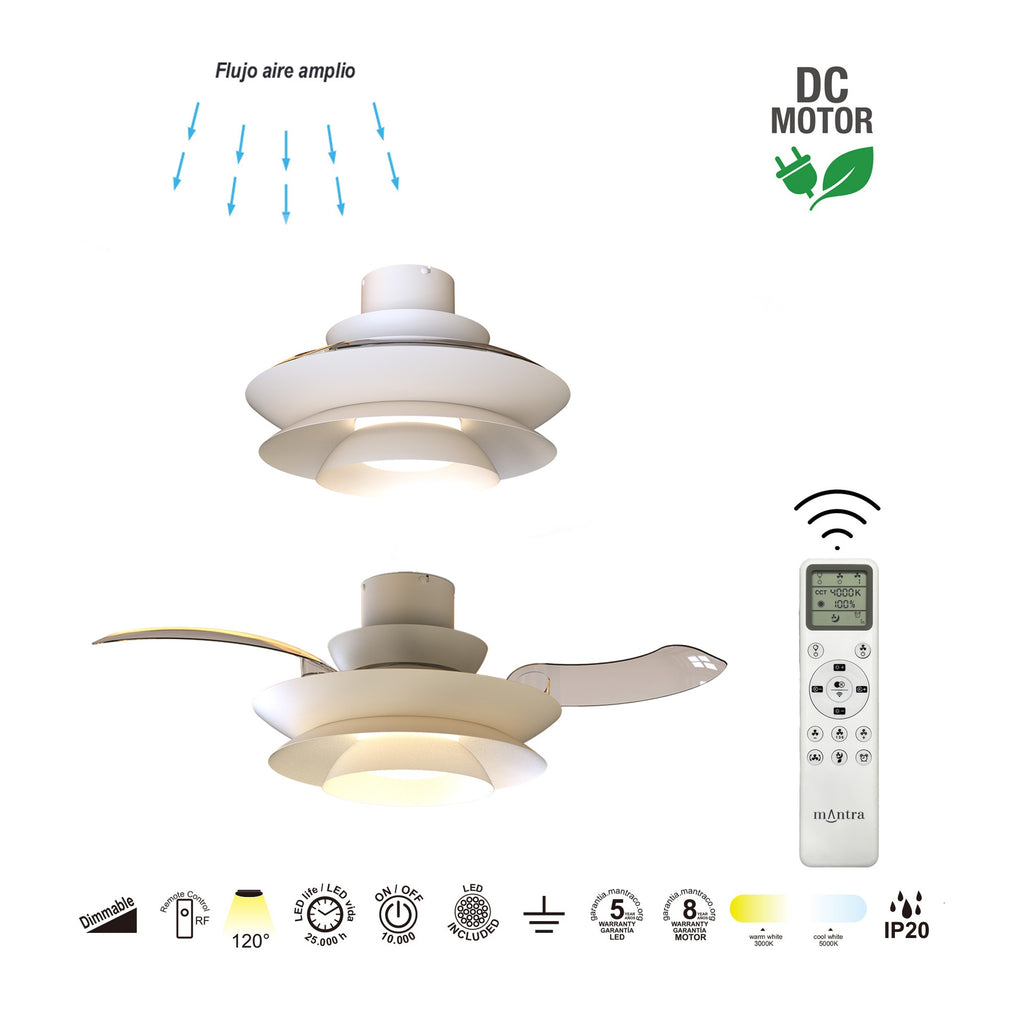 ACONCAGUA * Plafon/Ventilador Led - Blanco