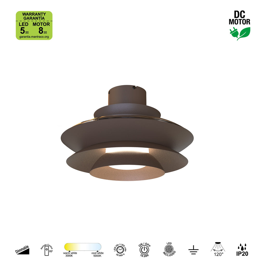 ACONCAGUA * Plafón/Ventilador Led - Cafe