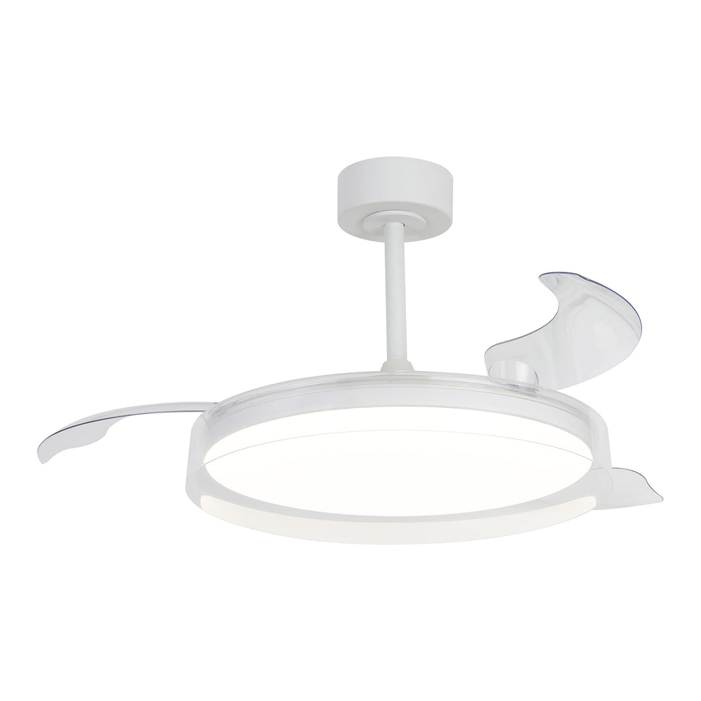 GLASS FAN * PLAFON / VENTILADOR 53 cm - BLANCO-TRANSPARENTE