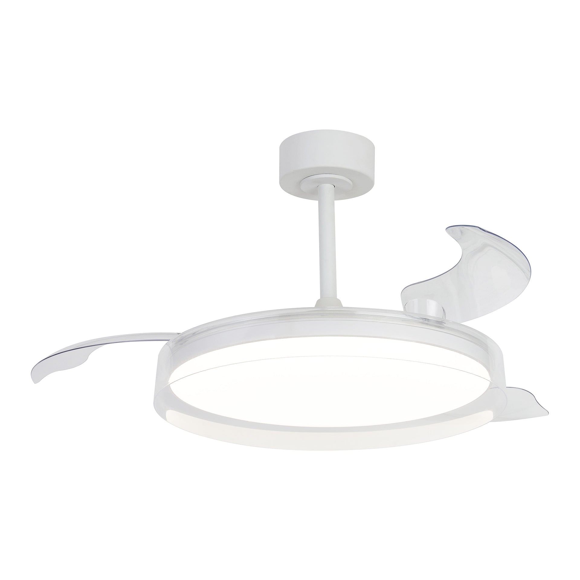 GLASS FAN * PLAFON / VENTILADOR 53 cm - BLANCO-TRANSPARENTE