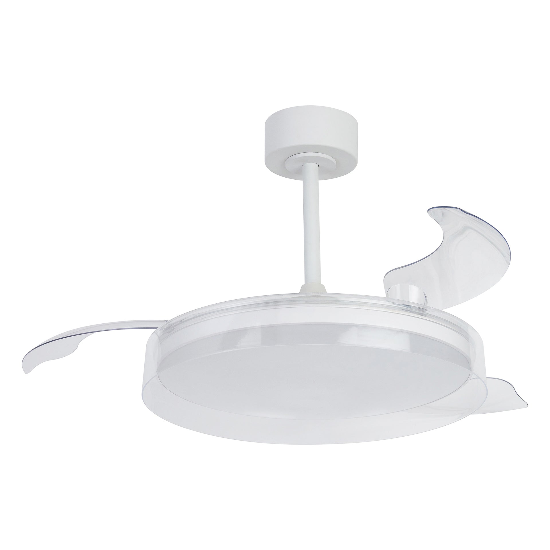GLASS FAN * PLAFON / VENTILADOR 53 cm - BLANCO-TRANSPARENTE