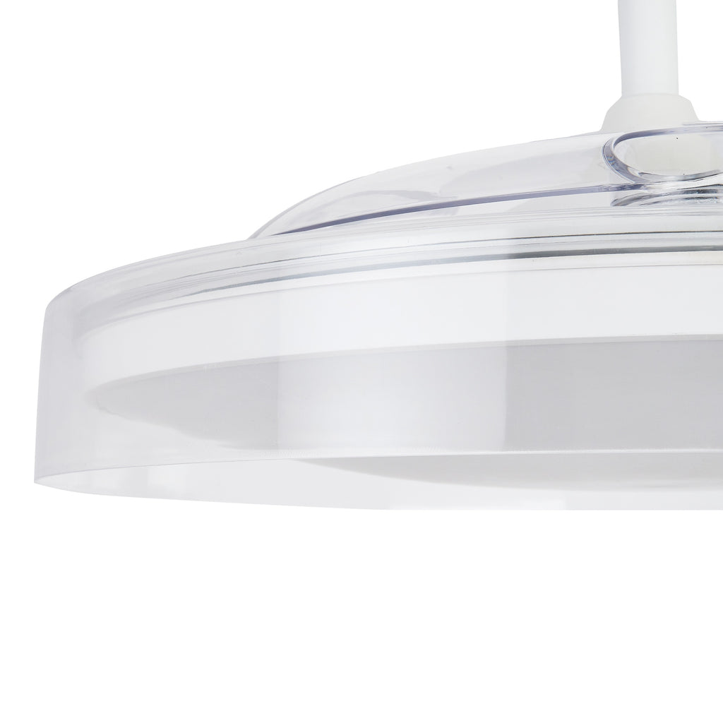 GLASS FAN * PLAFON / VENTILADOR 53 cm - BLANCO-TRANSPARENTE