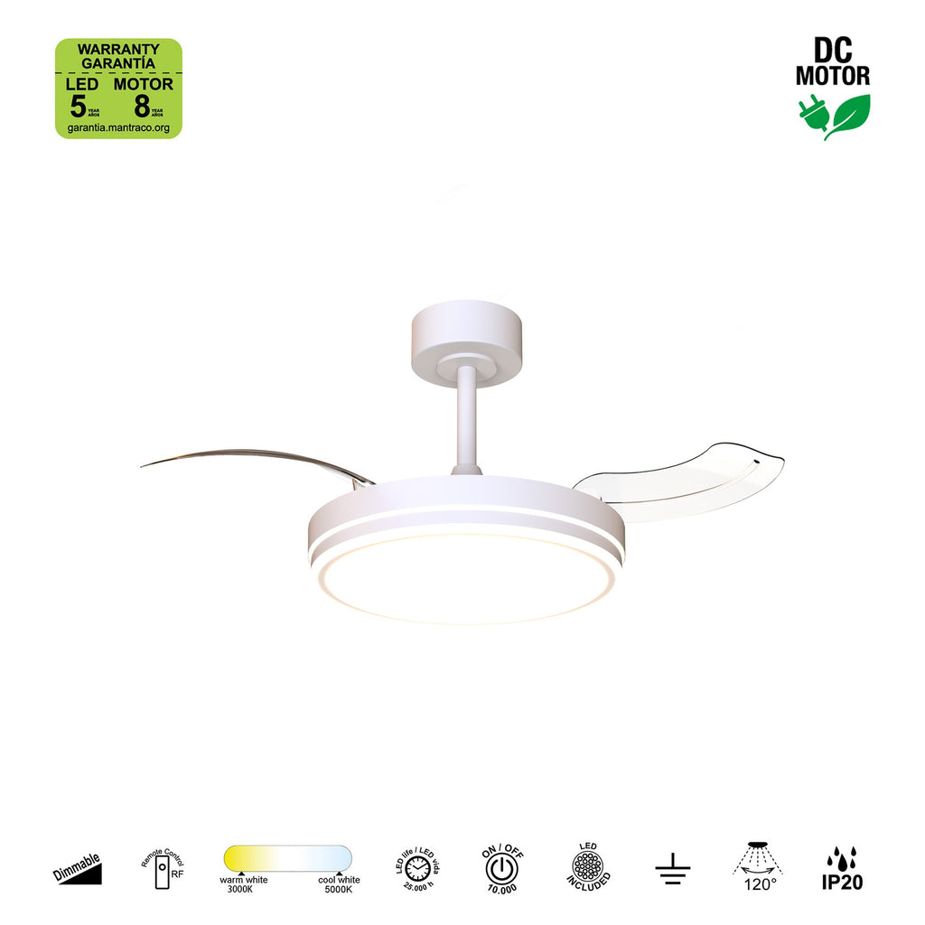 LUNA S * VENTILADOR PEQUEÑO LED - BLANCO