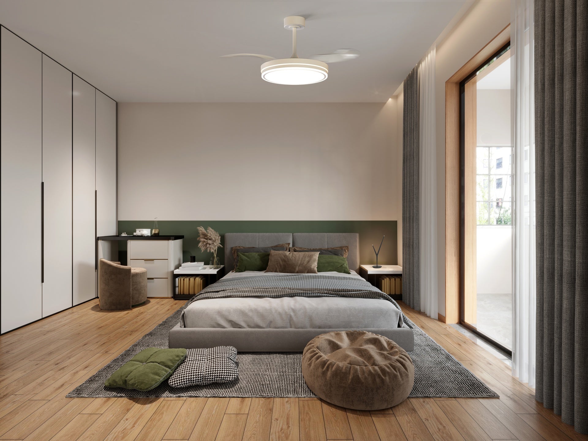 LUNA M * VENTILADOR MEDIANO LED - BLANCO