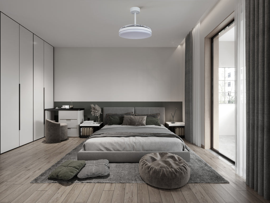LUNA M * VENTILADOR MEDIANO LED - BLANCO