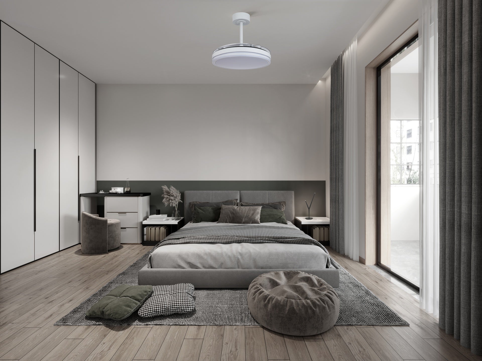 LUNA M * VENTILADOR MEDIANO LED - BLANCO